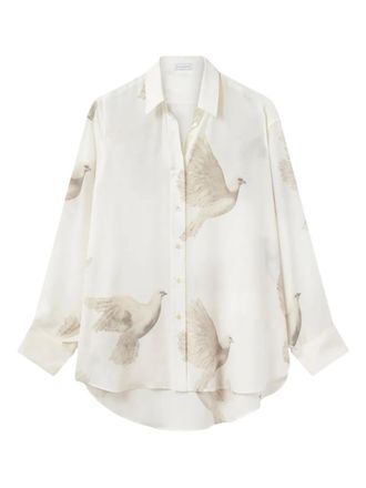 Stella McCartney dove-print silk shirt - women - Silk - 38 - White