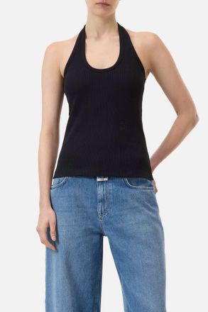 Closed Neckholder Top In Black