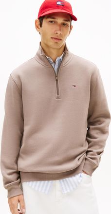 Tommy Jeans Sweatshirt TOMMY JEANS TJM REG FLEECE 1/4ZIP MOCK NECK, Herren, Gr. XL, ivy mink, Sweatware, Obermaterial: 80% Baumwolle, 20% Polyester, regular fit h