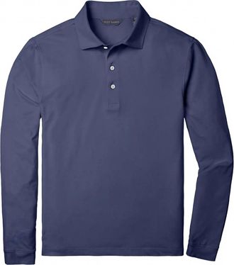 Scott Barber Mens Tech Jersey Longsleeve Polo In Navy