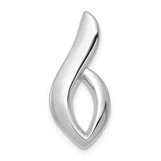 Diamond2Deal 14k White Gold Fits up to 6mm Regular, 8mm Fancy Omega Slide