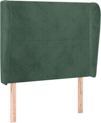 vidaXL Cabecero Con Orejas De Terciopelo Verde Oscuro 93x23x118/128 Cm Vidaxl