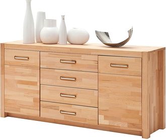 Ars Natura home24 Ars Natura Sideboard Majona Massivholz Kernbuche 163x78x46 cm (BxHxT)