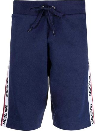 Moschino Mannen Geleverd Tape Shorts (Navy Blauw)