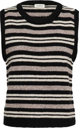 Soaked In Luxury Kaegan Vest - Knitwear - Mujer - Negro - XS