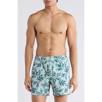Rvca Resort Swim Trunks in Green Multi at Nordstrom Rack, Size Medium