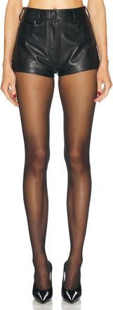 Norma Kamali High-Waist Faux Leather Shorts In Jet Black