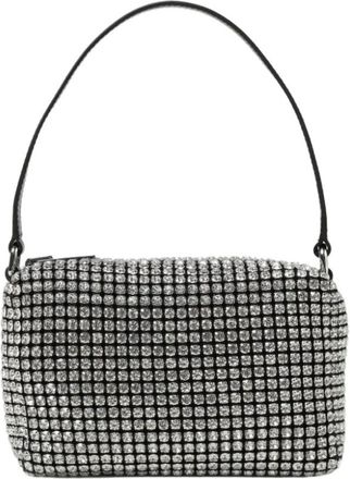 Alexander Wang Tassen, Dames, Grijs, ONE Size, Leer, Kristallen Mini Tas Ritssluiting
