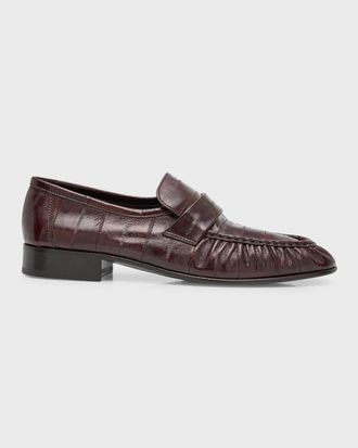 The Row Soft Leather Flat Loafers