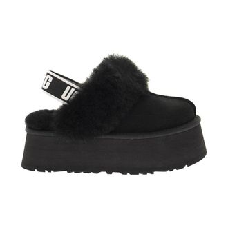 UGG Fluff Yeah Platform Slingback Sandalen - Dames - Pantoffels - Zwart - 40 EU - Schoenen