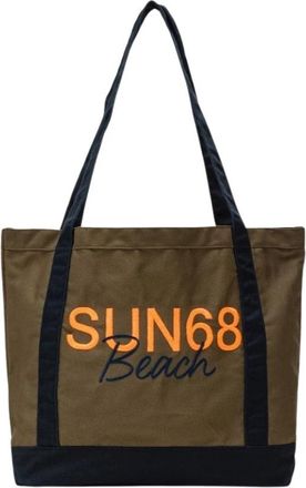 Sun 68 Donker Militair Groene Canvas Tote Bag - Dames - Shoppers - Groen - ONE Size - Katoen - Tassen