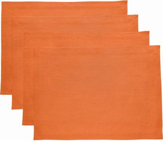 Solino Home Linen Placemats Set of 4, 14 x 19 Inch for Dining Table, Holiday and Everyday Table Decor - Fete in Pumpkin at Nordstrom, Size Medium