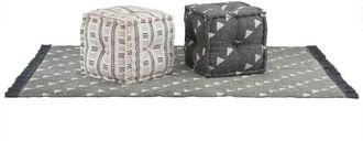 vidaXL Pufs Geom&eacute;trico Manual Gris Y 40 X 40 X 40 Cm Tela Vidaxl