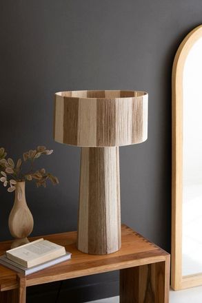 Kalalou Natural And Khaki Jute Table Lamp With Shade