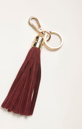 Fat Face FatFace Burgundy Red Suede Tassel Charm