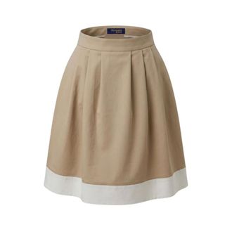 Trussardi Geplooide midi-rok met kleurvlakken - Dames - Rokken - Beige - Maat: S Katoen