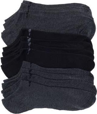 adidas Superlite No Show Socks - Pack of 6 in Black - Onix Marl/Black/Onix at Nordstrom Rack, Size Large