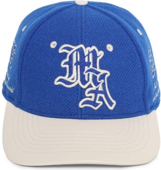 Amiri Ma Spirit logo-embroidered cap - men - Nylon/Leather/Wool - One Size - Blue