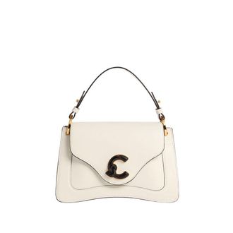 Coccinelle Leather cross body bag shoulder bag C-Me Calf & Marb Handbag Pearl creme-white
