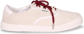 Moncler Beige su&egrave;de bovenkant. Wit - Heren - Sneakers - Beige - 44 EU - Su&egrave;de - Schoenen