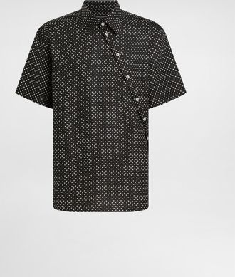 Dolce & Gabbana Polka Dot-print Linen Shirt - Man Shirts Multicolor 40