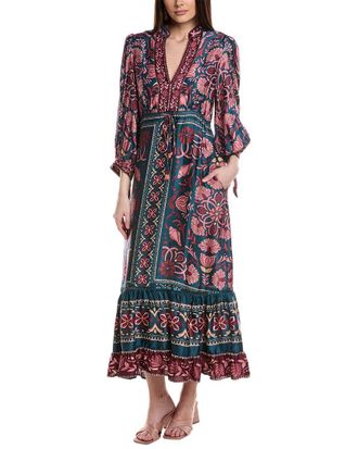 Farm Rio Seasheel Tapestry Maxi Dress