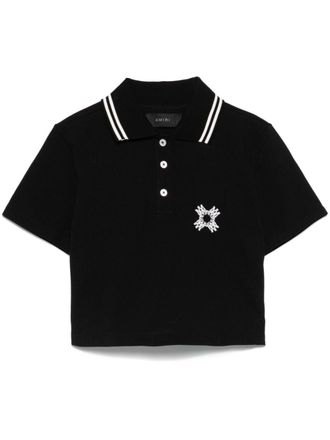 Amiri MA Quad polo top - women - Cotton - S - Black