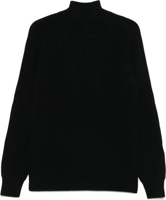 Barba Cardigan a coste con zip - Nero