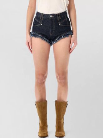 Isabel Marant denim fringed mini shorts
