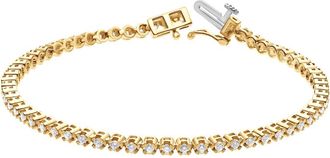 Grown Brilliance 14KT Yellow Gold 5.00 Cttw Lab Grown Diamond Tennis Braceletfor Women