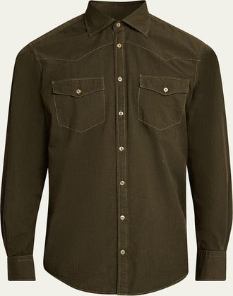 Massimo Alba Mens Arizo Cotton Western Shirt