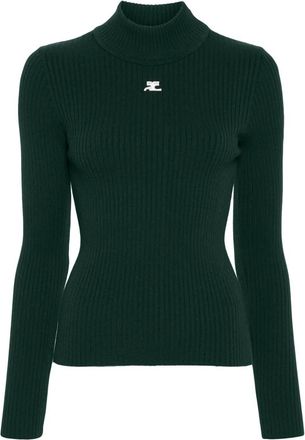 Courrèges Maglia Re-Edition A Costine Collo Alto-Donna