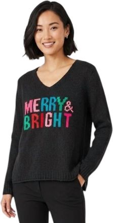 Wooden Ships Merry And Bright V Chunky Sweater In Black