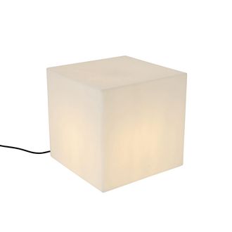 QAZQA Moderno L&aacute;mpara Exterior Inteligente Blanca Cuadrada 38 Cm Con Led A60 Ip44 - Nura Pl&aacute;stico Cuadrada Adecuado Para Led Max. 1 X 8.5 Watt - Qazqa