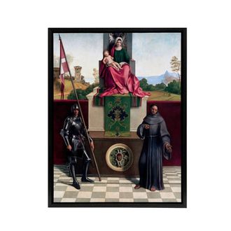 Artery8 Giorgione Madonna & Child St Francis St Nicasius Framed Canvas Art | Size: W24 x H32
