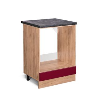 Vicco Armario Para Horno Empotrado R-line, Rojo Burdeos Alto Brillo, 60 Cm, Et Antracita Vicco
