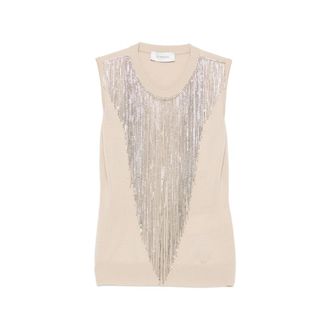 Sportmax Fringed Crystal-embellished Top