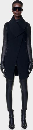 Rudsak TAPLIN WOMENS WOOL COAT WITH LEATHER SLEEVES