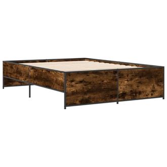 Berkfield Home Durable Bed Frame without Mattress Smoked Oak 120x200 cm in Brown | Size: Small Double