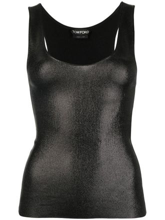 Tom Ford metallized sleeveless top - women - Viscose - S - Black
