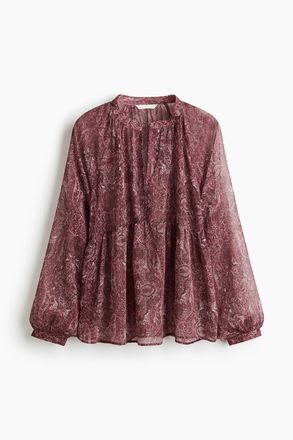 H&M Gemusterte Chiffonbluse - Pink