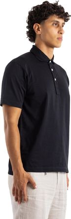 Handvaerk Mens Black Pima Cotton Short-Sleeved Polo Shirt T-Shirts And Polos