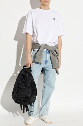 Maison Kitsun&eacute; T-shirt With Logo Patch, Mens, White