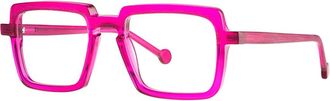 Theo Eyewear Fuchsia Martial Eagle Acetate Rectangular Sunglasses