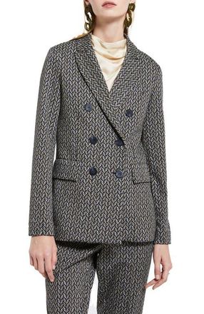 ottod'Ame Printed Double Breasted Blazer in Night at Nordstrom, Size 40 It