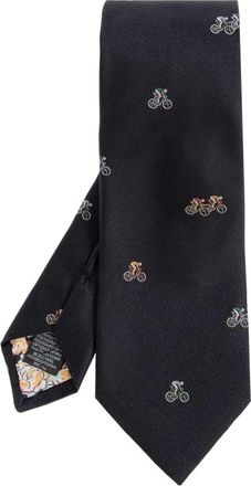 Paul Smith Cyclist Motif Tie - Heren - Stropdassen - Blauw - ONE Size - Accessoires