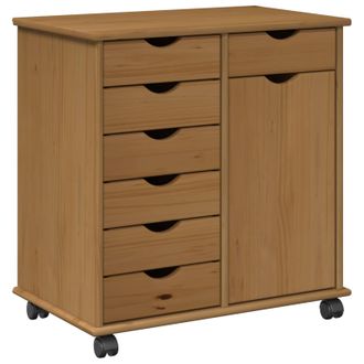 vidaXL Gabinete Rodante Con Rueda Marr&oacute;n Miel 63,5 X 39 X 65,5 Cm Vidaxl