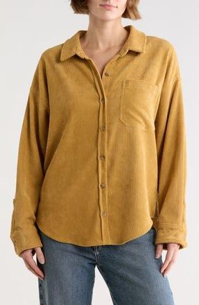 Wishlist Oversize Corduroy Shacket in Mustard at Nordstrom Rack, Size Small/medium