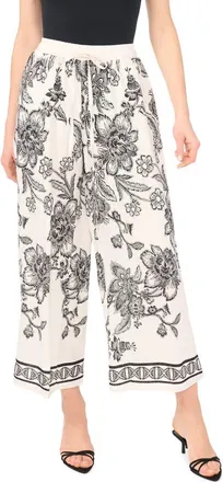 Vince Camuto Print Wide Leg Pants in New Ivory Black Toile at Nordstrom Rack, Size X-Small