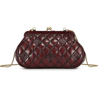 OLD TREND Petunia Small Quilted Leather Crossbody in Burgundy at Nordstrom